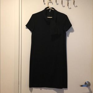 Theory Short Sleeve Dress with Neck Tie Details